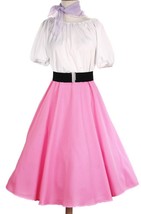 50s Style Pink Full Circle Skirt Sz S/M Elastic Waist Dance Swing Party ... - £23.95 GBP