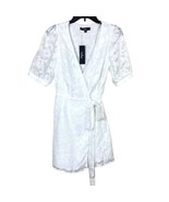 New Lulus Women&#39;s Size Small Lace Short Sleeve Mini Wrap Dress Tied Waist - £31.02 GBP