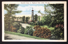 Beautiful Scene in Highland Park Joliet Illinois 1926 WB PC 30912 N - $12.00