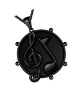 Round Coin Musical Note Necklaces 18K Gun Plated - $47.83