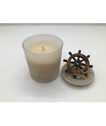 NAUTICAL Vanilla Scented Candle with Ship Wheel Lid Coastal Beach House ... - $274.31 MXN