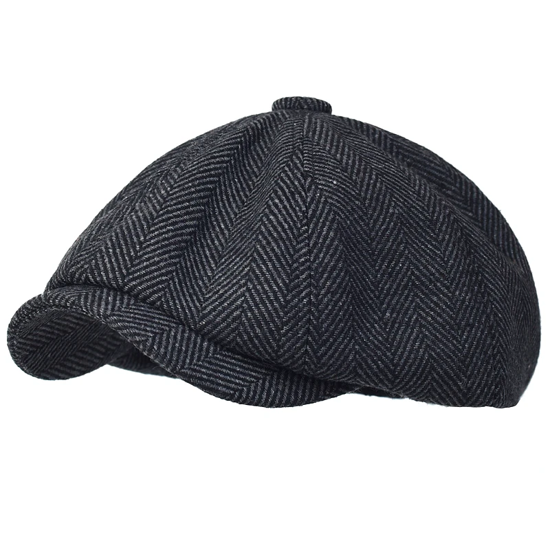 Peaky Blinders Hat Men&#39;s Newsboy Hats Vintage Herringbone Octagon Cap Women Bere - £102.06 GBP