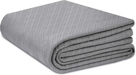 Cotton Craft Soft Cotton Thermal Blanket - Plush Herringbone Twill -, King Grey - $42.96