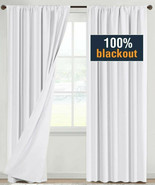 H.VERSAILTEX 100% Blackout Curtains 84 Inches Long Full Light Blocking 2... - £31.54 GBP