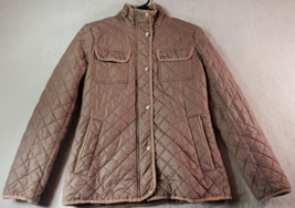 Michael Kors Quilted Coat Women Size XS Brown 100% Polyester Pocket Butt... - $37.04