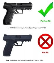 Fits IWI MASADA 9mm Square Trigger Guard 4.1”BBL Leather Belt Holster Thumb 1527 image 2