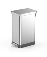 13.2 Gallon Trash Can, Stainless Steel Step On Slim Kitchen Trash Can - $92.63 CAD