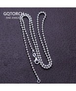 Real Pure 925 Sterling Silver Jewelry Ball Beads Chain Necklace 2.5 -3.0... - $71.49