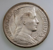 1932 Letonia 5 Lati Moneda En Au Detalles Estado, Clave Fecha - $74.25