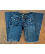 Rock Republic Women Flare Jeans Blue Denim Button Fly Distressed Pockets... - $501.53 MXN