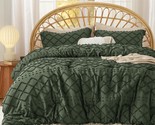 Queen Comforter Set - Olive Green Comforter, Boho Tufted Shabby Chic Bed... - $101.99