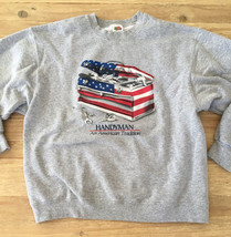 VINTAGE HandyMan Toolbox USA Sweatshirt Gray Men Large - £27.75 GBP