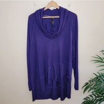 Melissa McCarthy Seven7 | Purple Cowl Neck Tiered Front Tunic Top Plus S... - £23.20 GBP