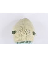 NOS Vintage Streetwear Chunky Double Faced Floral Winter Beanie Hat Cap ... - $550.29 MXN