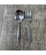 Neida Deluxe Stainless LASTING ROSE Baby Spoon Mini Small Fork Spoon 4.25 - $9.49