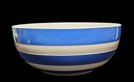 Original Cornish Kitchen TG Vintage Blue White Stripe Mixing Serving Bow... - $80.70