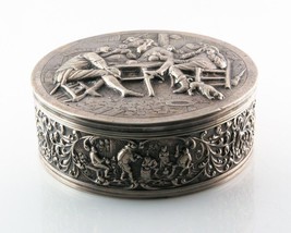 Gorgeous Vintage Fine Silver Dutch Repousse Trinket Box (before 1953) 41... - $2,598.72