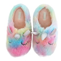  unicorn slippers cortoon rainbow comfy home indoor warm women animal shoes - £21.28 GBP