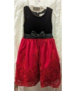 Biscotti Black Velvet Red Sequins Dress 3T Girls Holiday Formal Celebrat... - £19.51 GBP