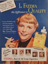 1951 Print Ad Fatima Cigarettes Mrs Deems Taylor Famous Painter Smoking - $21.37
