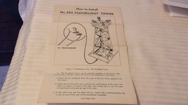 Vintage 1954 Lionel How To Install #395 Floodlight Tower Instructions #395 - $23.75