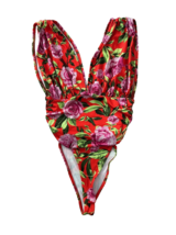 Zara Printed Draped Bodysuit Floral ( S ) - $49.47