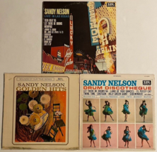 Sandy Nelson Vinyl 3 LP Lot Live In Las Vegas, Drum Discotheque, Golden Hits - £16.77 GBP