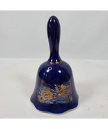 Vintage Asian Peacock Cobalt Blue Hand Bell 5.5 Inch Long - $255.70 MXN