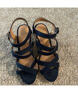 DV 8 Dolce Vita womens Navy Strap Wedge Sandals Size 8 - $47.41 CAD