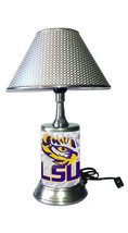 LSU Tigers desk lamp with chrome finish shade, diamond-designed plate - $45.99