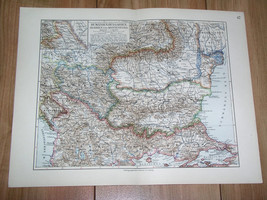 1912 Antique Map Of Turkey In Europe Greece Albania Serbia Bulgaria Romania - £14.52 GBP