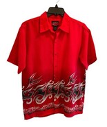 Vtg Y2K Extreme Gear Tribal Red Wrap Around 100% Polyester Men Short Sleeve - $42.75