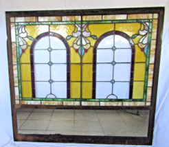 1880s Stained Glass Mirror Base Brooklyn Ice Cream Parlor Storefront Win... - $3,761.01