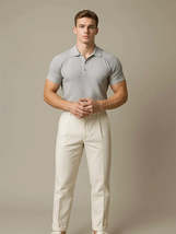 Men&#39;s Full Size Textured Knit Short Sleeve Polo Plus Size - $36.49