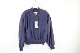 NOS Vintage 80s Get Used Jeans Womens Small Lined Silk Full Zip Bomber Jacket - £93.41 GBP