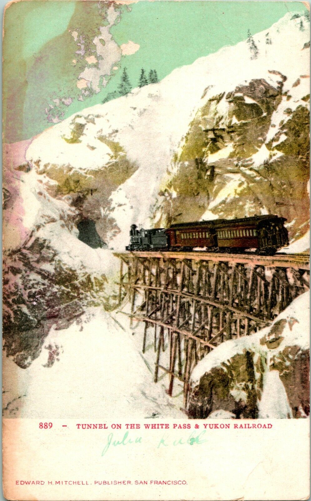 Primary image for Vtg Postcard UDB Tunnel on the White Pass & Yukon R.R. Railroad Ed Mitchell B14