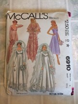 1979 McCalls Pattern #6910 Wedding Bridesmaid Dress Size 12 Empire Waist - $13.97