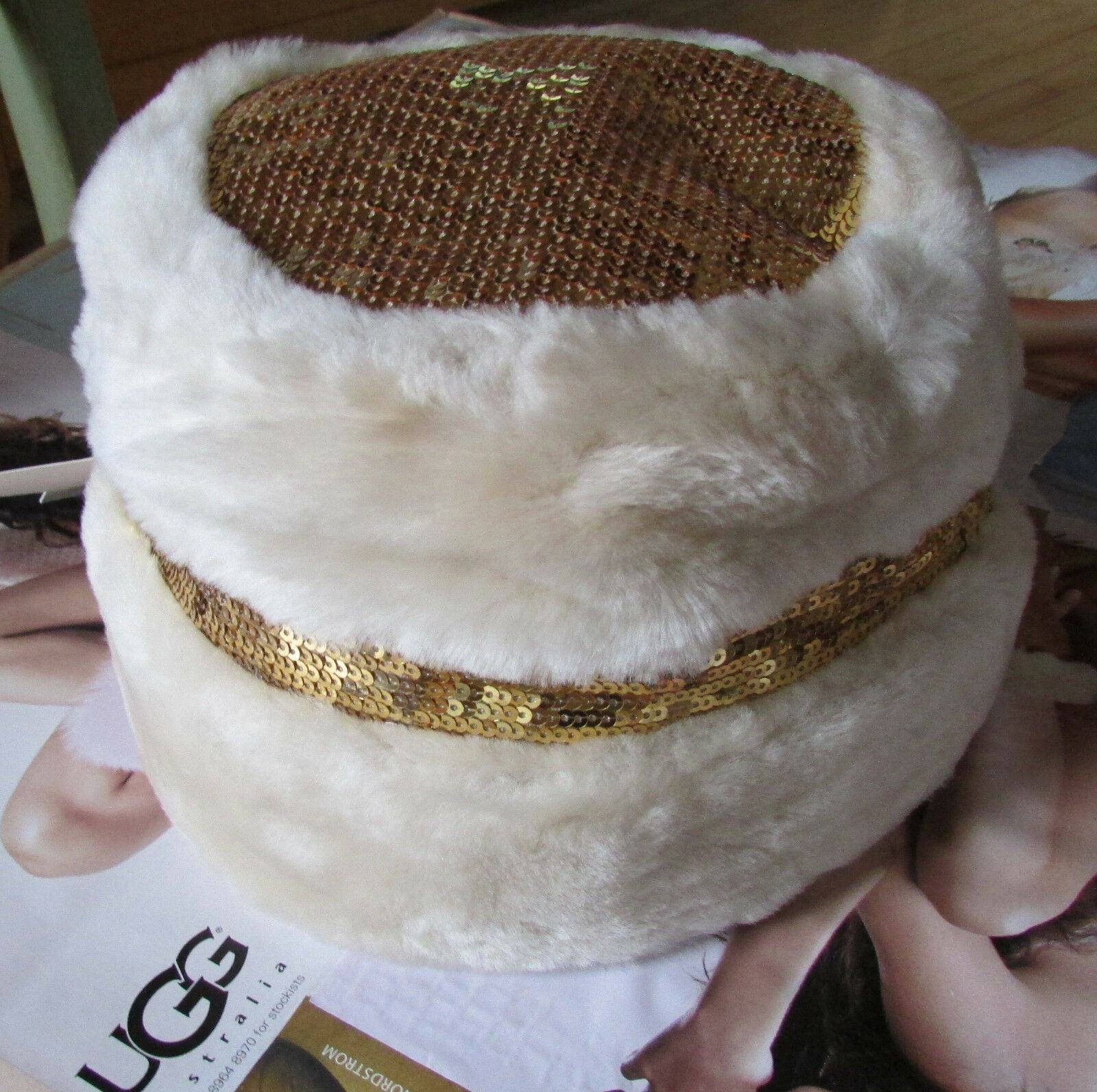 UGG Hat In Out Sequins Shearling NEW - $94.05