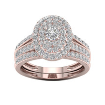 Authenticity Guarantee 
14K Rose Gold 1ct TDW Halo Diamond Double Halo Bridal... - £1,246.98 GBP