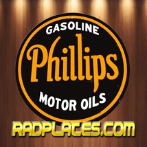 Phillips Motor Oil Gasoline Vintage Retro Aluminum Metal Sign 12&quot; Round - £17.00 GBP