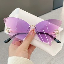 Sses for women uv protection vintage metal rimless sunglasses retro eyewear party funny thumb200