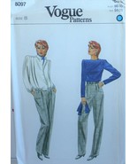 Vogue 8097 Sewing Pattern Jacket T Shirt Scarf Pants Size 8 Vintage - £9.85 GBP