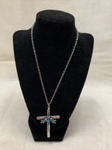 Vintage Silver Tone Cross Pendant 9” Necklace Native American Southweste... - $19.79