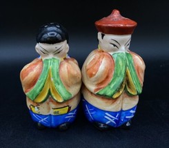 Okada China Japanese Peasant Man &amp; Woman Salt &amp; Pepper Set Made in Japan - $16.92