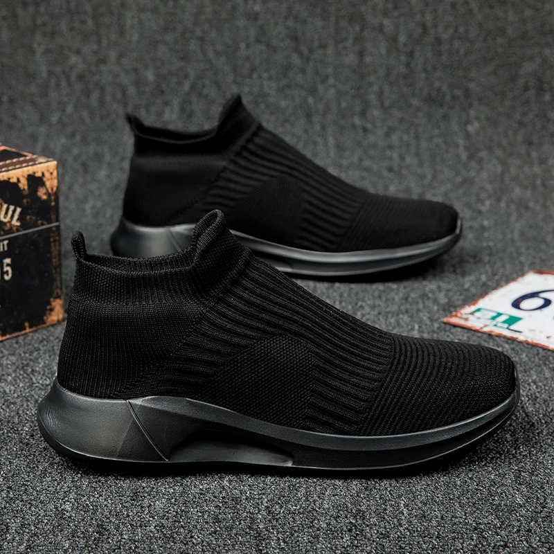 Shoe of Man Fashion Mesh Sock Shoes Outdoor Flat Bottom Anti-slip Breathable Cas - £29.04 GBP