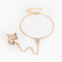 Wholesale Fashion Women&#39;s Bracelet Rhinestone Crystal Leaf Gold Sliver Color Fin - £8.53 GBP