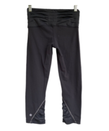 Lululemon Embrace Crop Capri Legging Womens  sz 4 Gray Ruched Pin Tuck - $11.04 CAD