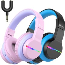 iClever BTH12 Kids Bluetooth Headphones 2 Pack,Colorful LED Lights Wireless Kids - £86.49 GBP