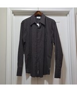 Fender Black White Pin Stripe Button Up Long Sleeve Cotton Graphic Shirt Men's L - $89.45