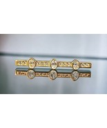 Vintage S.A.L. Brooch Pin Bar Style Gold Tone Clear Multi Cut Swarovski ... - $38.87 CAD